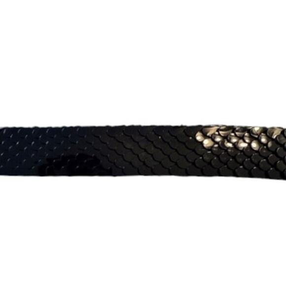 Vintage Butterfly Stretch Belt Black Metal Scale Elastic Waist Belt Size S/M main image 7
